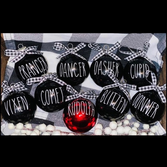 Personalized Christmas ornaments with ribbon choice red black or white gift - Picture 2 of 7